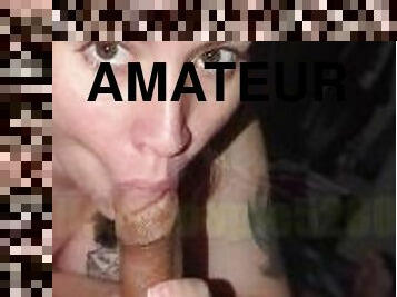 Amateur deepthroat training - Cumslut swallows big pierced cock  MileHiCouple5280