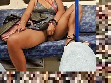 Best Train Ride Ever - Hot Girl Spreading Legs and Touching Her Pussy in Front of Me