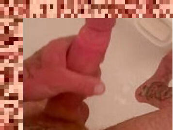 Stroking my BIG dick in the shower  ???? ???? ????