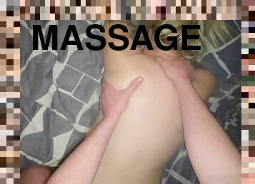 POV massage on big tit blonde