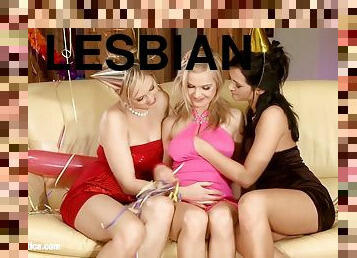 Festive Threesome By Lesbian Love Porn