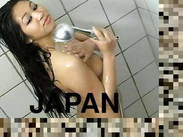 Japanese chick Shania is touching her boobies