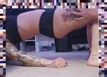 Vibrator Yoga, watch her try to hold the pose while her legs shake uncontrollably