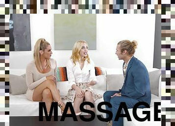 Sensual women share dick in remarkable massage kink