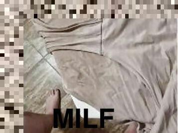 #9 Cumshot in pissed on milf wifeys grey panty