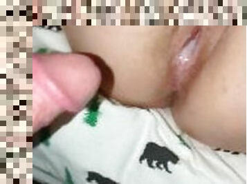 mor-og-dreng, fisse-pussy, amatør, milf, mor, creampie, tøs, synsvinkel, sperm