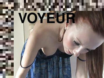Voyeur Sophia demonstrates her big boobies