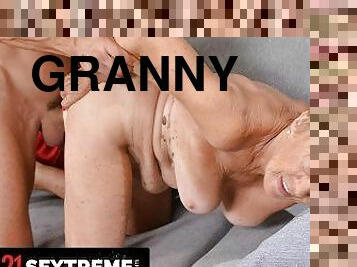21 SEXTREME - Old Granny Gets Her Daily Dose Of Cum In Mouth By Her Landlord