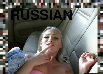Pulled russian beauty fucked in the strangers car