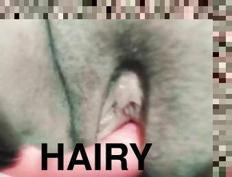 Fuck Me Please While My Cum Slides Out My Hairy Pussy ** Close Up!