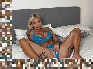 Tattooed blonde fucked doggy style