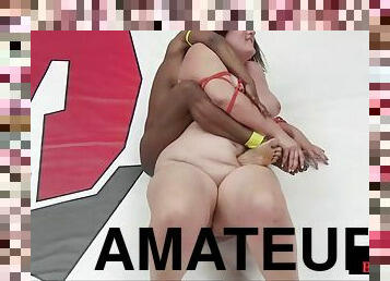 BBW amateur dyke fight dominated by Ebony in fight