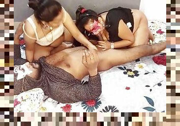 Village Stepsisters Share Stepbrother In threesome Sex Hindi Audio