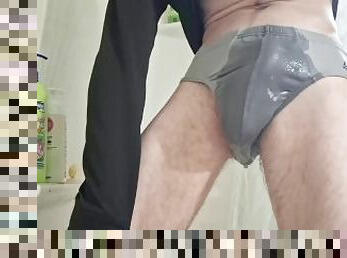 Pissing myself in panties hung twink bisexual