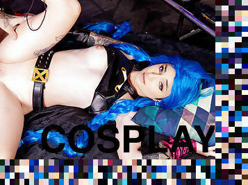 VR Conk League Of Legends Jinx A sexy Teen Cosplay Parody with Stevie Moon In VR Porn