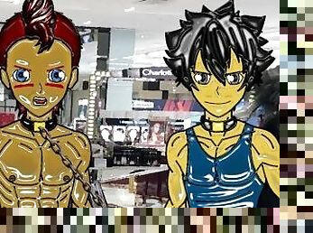 Shun y Kiiro en el centro comercial