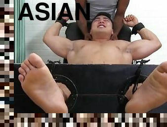Submissive muscle Asian Axel Kane tickle tormented hardcore