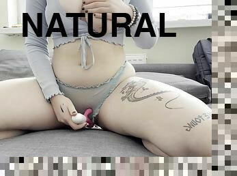 gros-nichons, masturbation, amateur, ados, culotte, naturel, solo, tchèque, tatouage