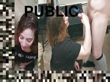 party, publik, amatör, avsugning, cumshot, par, college