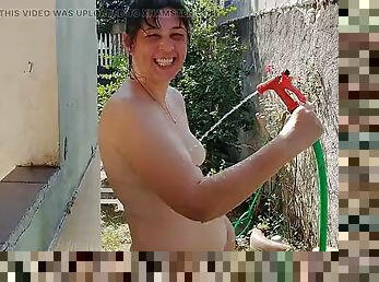 mandi, di-luar, awam, isteri, amateur, pasangan, brazil, mandi-shower, ditangkap, menunjuk-alat-kelamin