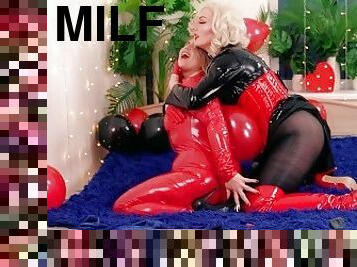 Air Balloons Fetish Video 2 BBW Girls in PVC Fetish Clothes Playing Popping Latex Balloons