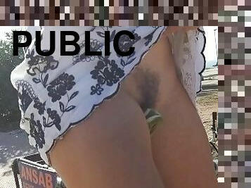 NO PANTIES at Public Biking Trail # PUSSY "talk" n greets the yachtsmen from the cliff