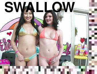 Swallowed Tongue Twisters With Jade And Jessica With Jessica Rex, Jade Luv And Mike Adriano