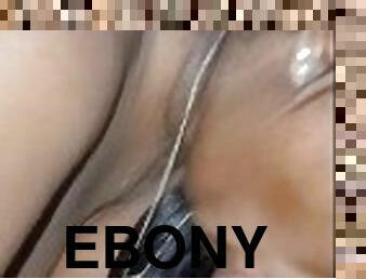 Ebony chocolate gf sexy blowjob with big boobs
