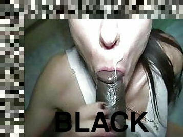 homemade interracial big black cock blowjob, fuck and BBC cumshot