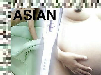 asiatiche, incinta, amatoriali, eruzioni-di-sperma, serie, spruzzi-di-sperma, sperma, reali