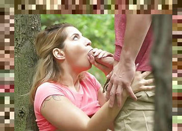Stand Up Fuck In The Woods Gives Amy Strong Intense Orgasm - Amy Red And Max Dyor
