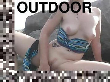 Outdoor Beach Masturbation and Creampie