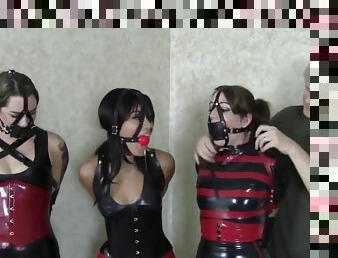 bdsm, snæver, latex, brunette, læder