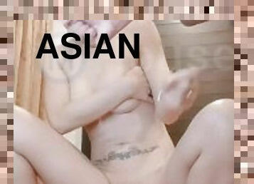 asia, amatir, dewasa, blowjob-seks-dengan-mengisap-penis, cumshot-keluarnya-sperma, thailand, realitas, tato