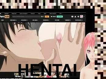 Kitzu shares sex stories (and cums twice!) to Hentai