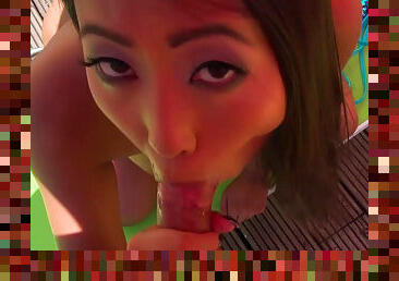 Arousing japanese likes to swallow