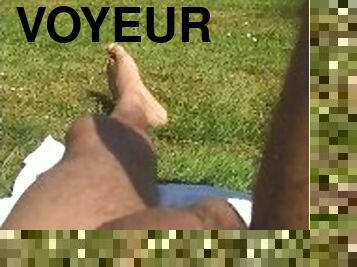 Naked in the park Voyeur