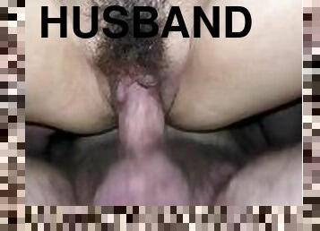 doggy-style, hårig, fitta-pussy, fru, amatör, milf, hemmagjord, par, man