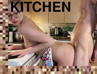 Tattooed Hot Girl Sex While Cooking In Kitchen Part1