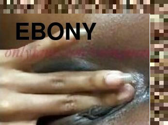 Horny Ebony fingering (close up)