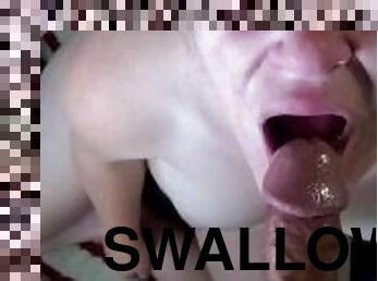 Blonde piss throatfuck, no gag swallow