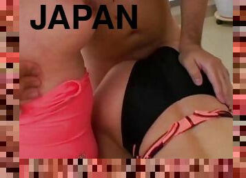 Slutty japanese in a threesome