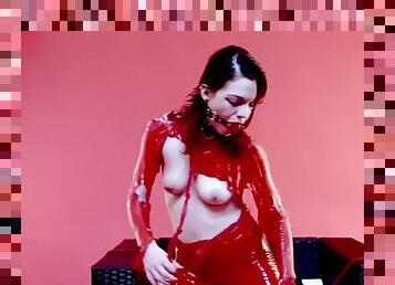 RED LIQUID LATEX STRIPTEASE