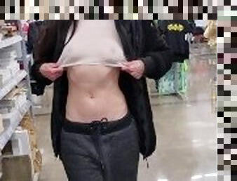 Exhibitionist Wife Flashing in Store 1