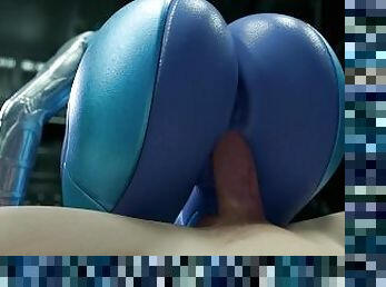 Sexy Blue Marvel Slut getting fucked in her ASS AND PUSSY