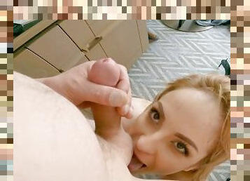 pussy, amatør, blowjob, cumshot, pov, cum, blond, sperm, våt, pikk