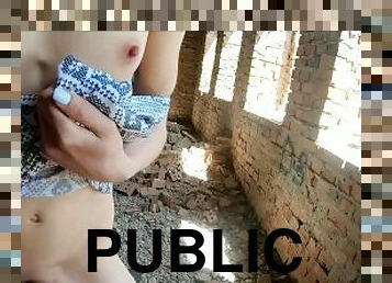 Tinder Date Idea: Public Sex in an Abandoned Building - Dripping Creampie 4K