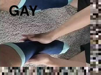 gay, escravo, pés, fetiche, dedos-do-pé