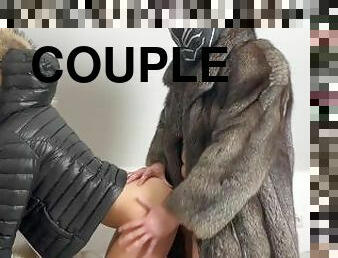 Fur Fetish Couple Francis & Alessia cum on fur extreme, fur handjob, doggystyle big raccoon furhood