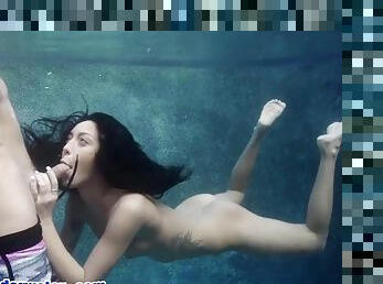 underwater fun with very hot dark haired lady - sabrina banks